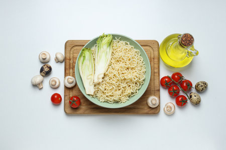 Concept of tasty fast food - instant noodlesの写真素材