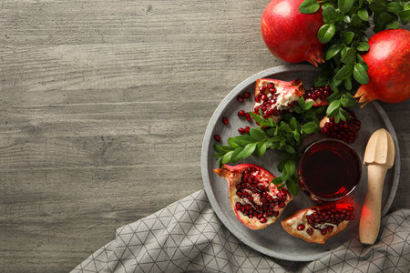 Pomegranate juice, tasty, delicious and fresh drinkの写真素材