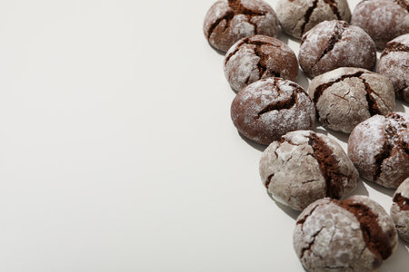 Appetizing Grinkle cookies on a light background.の写真素材