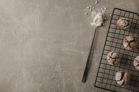 Delicious crinkle cookies on a baking sheet.
