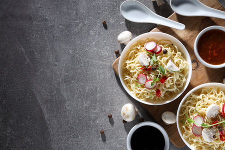 Concept of tasty fast food - instant noodles