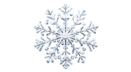Snowflake close up, created with Generative AI technology, PNGの素材