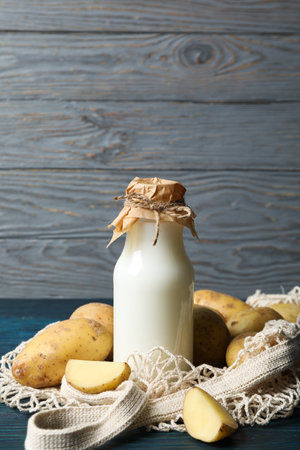 Potato milk, concept of fresh and healthy drinkの写真素材