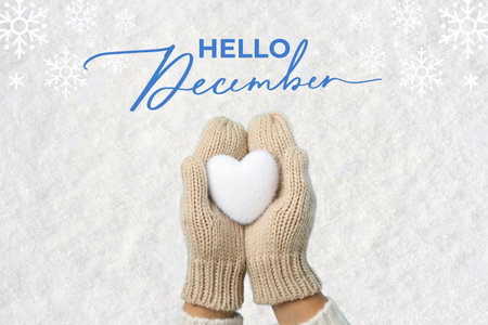 Hello winter, Merry Christmas and Happy New Yearの写真素材