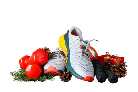 PNG, Sport, new year, sports set, isolated on white background.の写真素材