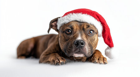 Christmas animals, dog in Christmas costume, generated by artificial intelligence, AI.の素材