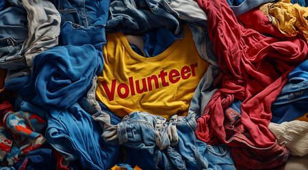 Ai. Volunteer Day, a box of clothes, created with Generative AI.の素材