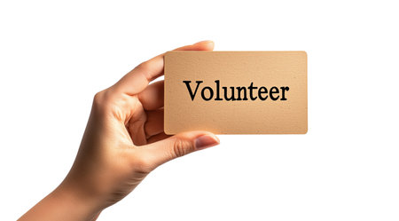 PNG, volunteer day, inscription volunteer, isolated on white background, generated by artificial intelligence, AI.の素材