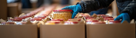 Ai. Volunteer Day, a box of food, created with Generative AI technology.の素材