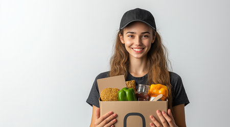 Ai. Volunteer Day, volunteer girl, created with Generative AI technology.の素材