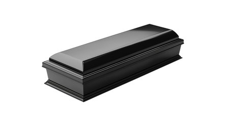 PNG, Funeral, mourning, coffin, isolated on white background, generated by artificial intelligence, AI.の素材