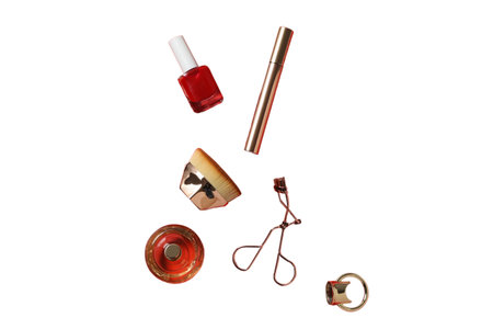 PNG, Christmas cosmetics, decorative cosmetics with Christmas decorations, isolated on white...
