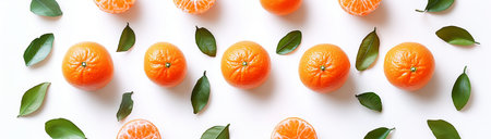 Tangerine, a set of tangerines on a white background, created by Generative AI technology.の素材