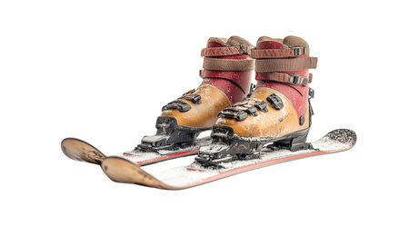PNG, Ski + snowboard, ski shoes, created on the basis of Generative AI technology.の素材