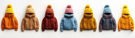 Knitted things, outerwear, created using Generative AI technology.の素材