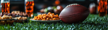 Super Bowl. American football, a ball, created using Generative AI technology.の素材