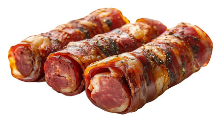 Meat rolls close up, created with Generative AI technology, PNGの素材