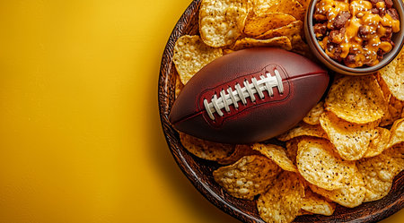 Super Bowl. American football, a ball, created using Generative AI technology.の素材