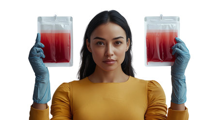 PNG, world blood donation month, isolated on white background, created and generated by AI technology.の素材