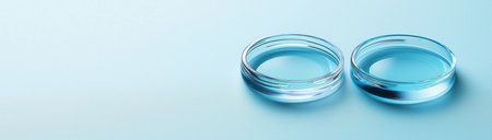 Contact lens, lenses in a case with liquid, created using Generative AI technology.の素材