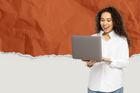 Creative design on the topic of women's work and career growth.の写真素材