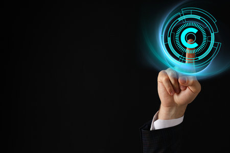 Goals 2025, male hand in business suit with goal achievement symbol.
