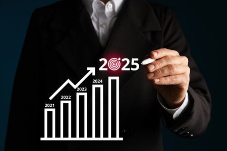 Goals 2025, the concept of planning and calculating the strategy for the next year.の写真素材