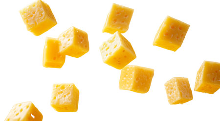 PNG, cheese isolated on white background, created by Generative AI.の素材