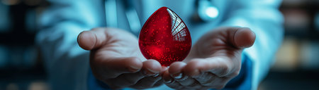 Blood Donor Month, a drop of blood, created with the help of Generative AI technology.の素材