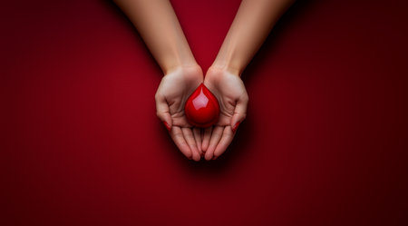 Blood Donor Month, a drop of blood, created with the help of Generative AI technology.の素材