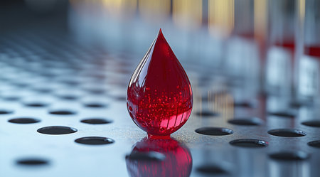 Blood Donor Month, a drop of blood, created with the help of Generative AI technology.の素材
