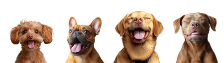 PNG, Cat, Dog + Emotion, created on the basis of artificial intelligence of Generative AI technology.の素材