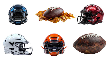 PNG, Super Bowl. American football, a ball isolated on a white background, created with Generative AI technology.の素材
