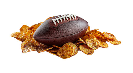 PNG, Super Bowl. American football, a ball isolated on a white background, created with Generative AI technology.の素材