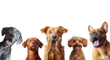 PNG, Cat, Dog + Emotion, created on the basis of artificial intelligence of Generative AI technology.の素材