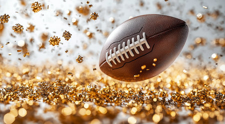 Super Bowl. American football, a ball, created using Generative AI technology.の素材