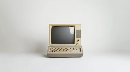 Gadget, an old computer, created using Generative AI technology.の素材