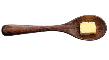 PNG, Butter, butter with cutlery isolated on white background, generated by Generative AI.の素材