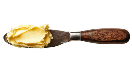PNG, Butter, butter with cutlery isolated on white background, generated by Generative AI.の素材