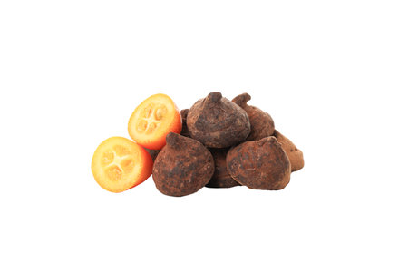 PNG, Chocolate kumquat truffles isolated on white backgroundの写真素材