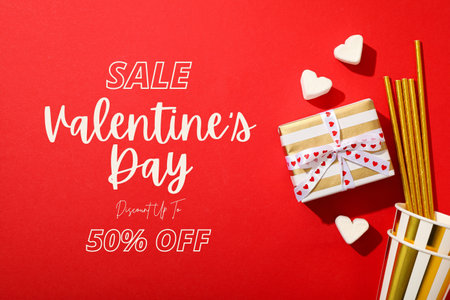 Valentine's Day, poster for the holiday of lovers.の写真素材