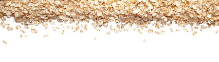 Scattered oatmeal with space for text top view, created with Generative AI technology, PNGの素材