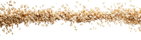 Scattered oatmeal top view, created with Generative AI technology, PNGの素材