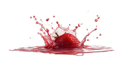 PNG, Splash milk and fruit, fruit in milk, isolated on white background, generated by Generative AI technology.の素材