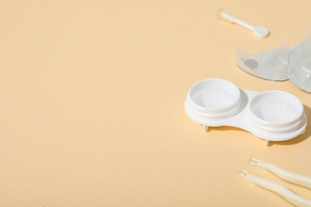 Contact lenses for eyes with a container for their storageの写真素材
