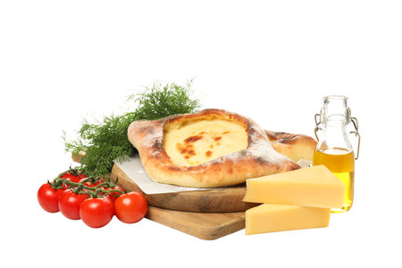 PNG, Khachapuri, tasty baking food, isolated on white backgroundの写真素材