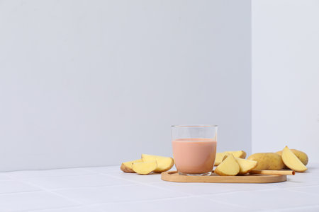 Potato milk, concept of fresh and healthy drinkの写真素材