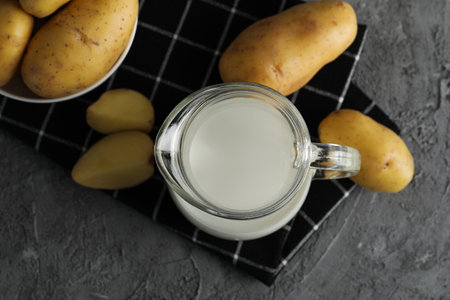 Potato milk, concept of fresh and healthy drinkの写真素材