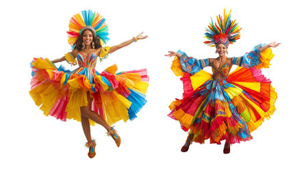 PNG, Carnival. Mardi Gras, woman in carnival costume, isolated on white background, generated by...