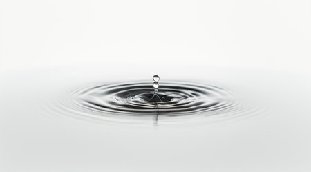 Drop of water, light background, close up, created with Generative AI technologyの写真素材